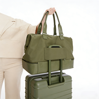 Bolsa de viaje espaciosa con logotipo personalizado, bolsa de fin de semana inteligente, bolsa de almacenamiento estructurada con compartimento para zapatos.