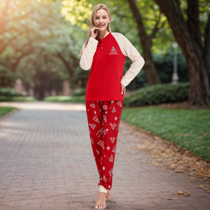 D0901TA02 toptan aile eşleştirme pijama noel pijama uzun kollu uyku gömlek ekose pantolon ile moda - Product Image 6