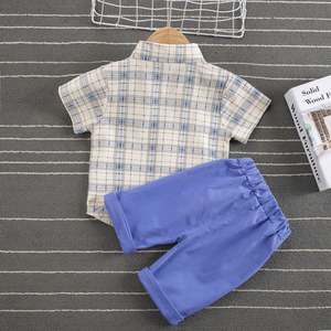 Nuevo Conjunto Deportivo Premium para Niños con Camisa de Solapa y Corbata y Pantalones Cortos de Color Sólido de Proveedor Chino - Product Image 2