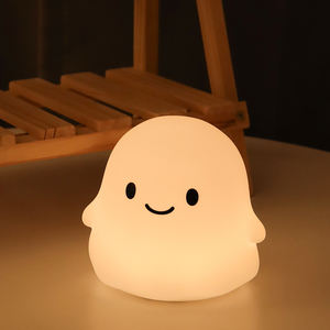 Lámpara Nocturna de Silicona con Forma de Fantasma, LED de Color Cambiante, Recargable por USB, Lámpara de Noche para Niños, Lámpara de Noche Suave al Tacto para Guardería - Product Image 1