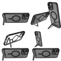 Casing Kristal Premium Dengan Penyangga untuk iPhone 15 Pro Max 17 Air 16 14 13 12 Plus 11, Sarung Ponsel Dropshipping, Penyangga Handphone