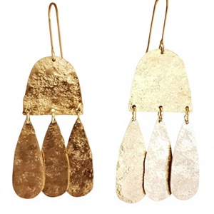 Pendientes Colgantes de Latón Chapado en Oro Estilo Bohemio, Pendientes de Moda para Mujer con Forma de Gota de Agua - Product Image 1