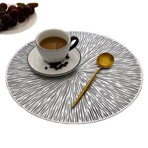 Nordic PVC <b>Round</b> Cup <b>Mat</b> 38x38cm Heat Resistant Eco-Friendly Customizable Color & Logo for Hotels Dining Wholesale - Product Image 3