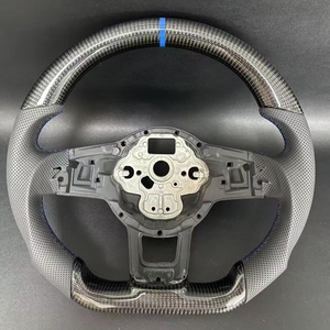 Volant en fibre de carbone pour VW <span class=keywords><strong>Golf</strong></span> <span class=keywords><strong>7</strong></span> MK7 R GTI GTE <span class=keywords><strong>GTD</strong></span> Passat B8 Tiguan MK2 Jetta avec palettes de changement de vitesse Accessoires de voiture - Product Image 2