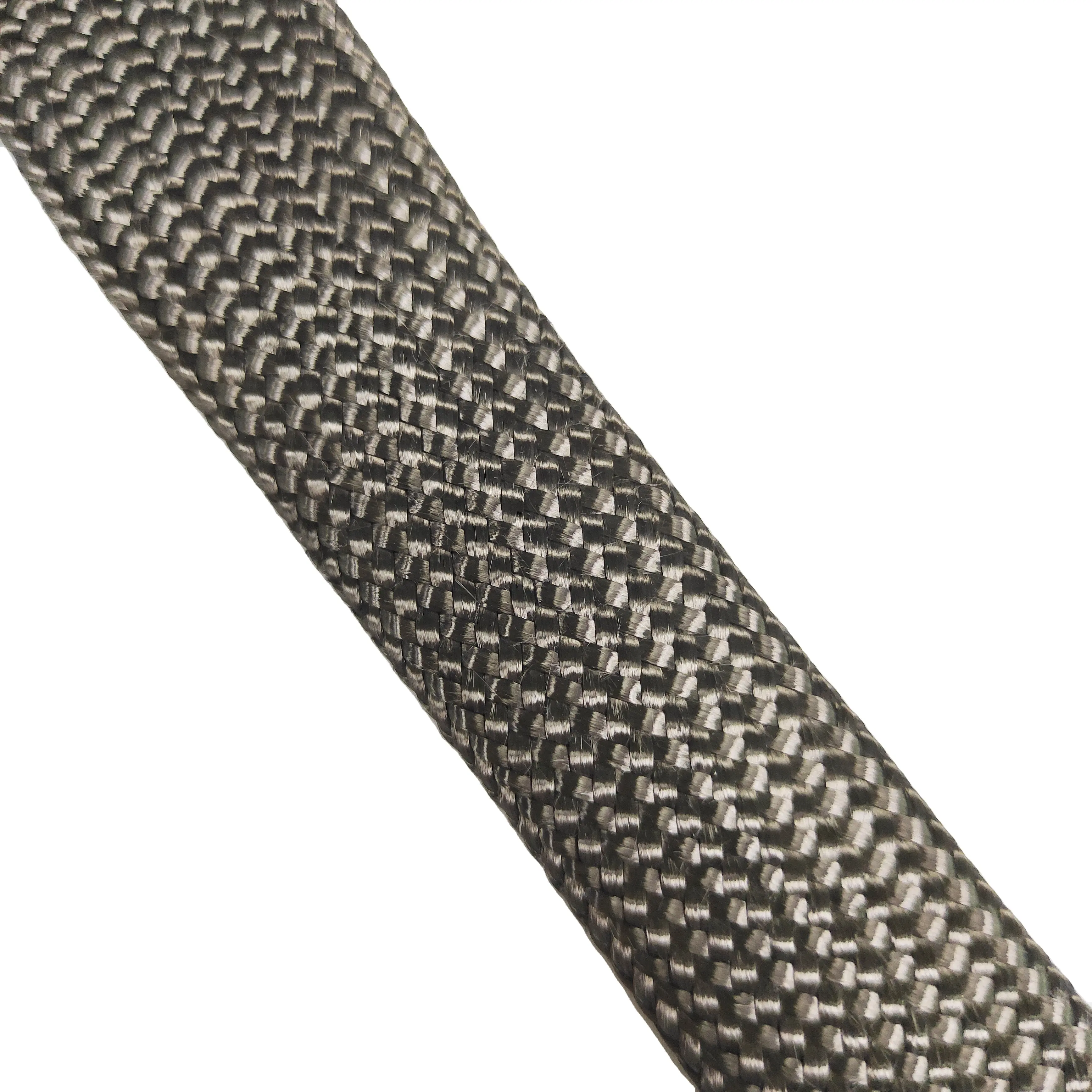Custom boa qualidade alta temperatura estabilidade resistência química fibra de carbono trançado cabo manga