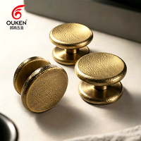 Poignée et bouton de meuble ronds en laiton brossé de luxe antique pour tiroir de bureau, quincaillerie de meubles de cuisine, design moderne