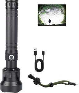 Lampe torche LED en alliage d'aluminium personnalisée, rechargeable, étanche, camping, charge USB, base magnétique, zoom, IP44, faisceau spot 0-200M - Product Image 1