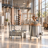 En gros Alambic de distillation en cuivre 500L avec colonne de distillation, jauge de niveau, condenseur, pour whisky, vodka, rhum et distillations artisanales
