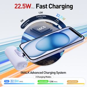โรงงานผลิตแบตเตอรี่แคปซูล <span class=keywords><strong>IWALK</strong></span> แบตเตอรี่สำรองขนาดพกพา 5500mAh ชาร์จเร็ว 22.5W พาวเวอร์แบงค์ แบตเตอรี่ลิเธียมไอออน ช่องต่อ Type-C - Product Image 2