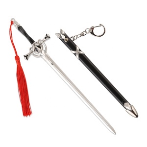 Directo de fábrica Stay Night <span class=keywords><strong>Joan</strong></span> of Arcs-negro Katana llavero Metal Aleación de Zinc espada modelo llavero colgante para regalo de hombre - Product Image 2