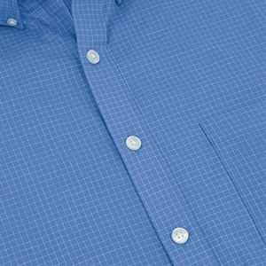 Camisa a cuadros con cuello levantado grande y alto para hombre, transpirable, con botones, logotipo personalizado, Manga corta sin arrugas, diseño estampado, suministro ODM - Product Image 4
