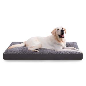 Wasserdichtes rosa samt Weiches flauschiges waschbares großes orthopädisches Hundebett mit abnehmbarem Bezug - Product Image 1