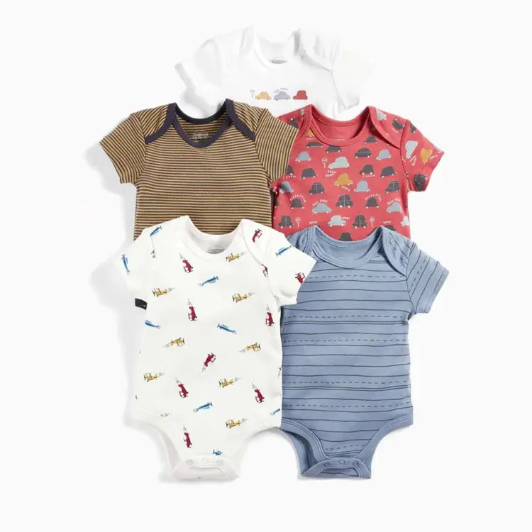 Summer wear short sleeve infant boys clothing 6-24 months baby bodysuits cotton jumper
