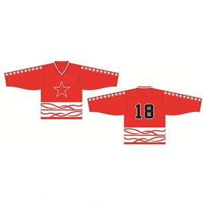 เสื้อฮอกกี้น้ำแข็งแบบกำหนดเอง ราคาประหยัด พิมพ์ลายแบบซับลิเมชั่น หมายเลขแบบกำหนดเอง ดีไซน์ระดับมืออาชีพ - Product Image 5