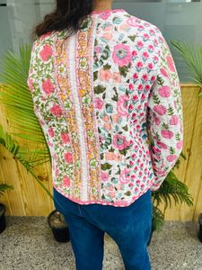 New Cotton Women's <b>Quilted</b> <b>Jacket</b> Block Printed Boho Style <b>Quilted</b> Handmade <b>Jackets</b>, Gifts Button Closer <b>Jacket</b> for Women Gifts - Product Image 2