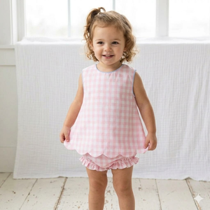 Set Estivo <span class=keywords><strong>per</strong></span> Bambine con Top a Quadretti e Pantaloncini con Volant, Abbigliamento <span class=keywords><strong>per</strong></span> Bambine Piccole - Product Image 1