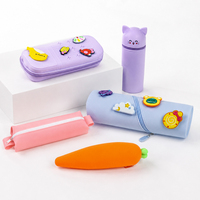Estuche de Silicona Telescópico con Diseño de Dibujos Animados, Bolsa Multifuncional para Lápices, Monedero para Artículos de Papelería, Auriculares y Llaves