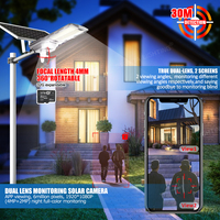 Lampadaire solaire intelligent avec caméra CCTV 4G WiFi extérieure double objectif IP65 étanche