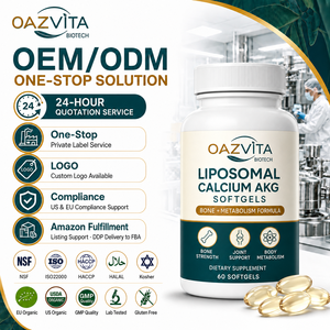 OAZVITA OEM Calcium Liposomal <span class=keywords><strong>AKG</strong></span> en gélules souples pour la force osseuse, les articulations et le métabolisme corporel - Product Image 1