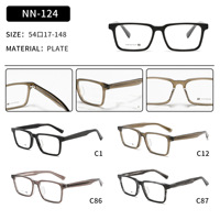 NN124 Lunettes en feuille à matériau dur, carrées étroites, lunettes en acétate de myopie pour hommes et femmes d'affaires