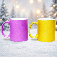 Tasses en céramique personnalisables 11oz, vierges, avec grandes poignées, pour sublimation et impression à paillettes, compatibles micro-ondes et lave-vaisselle