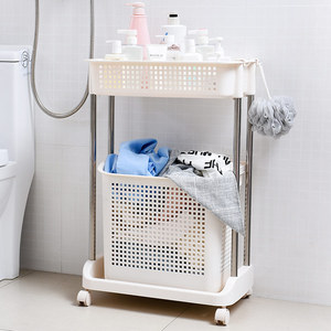 High Quality <b>Plastic</b> Laundry Hamper On Wheels 2 Tier Laundry Hamper <b>Basket</b> Bathroom Laundry Hamper <b>With</b> Wheels - Product Image 3