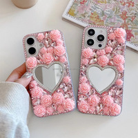 Funda de Teléfono con Espejo y Decoración de Piedras de Lujo, Nueva, al por Mayor, para iPhone 18, 17 Pro Max, 16, 15, 14, 13, Resistente a Impactos, para Mujer