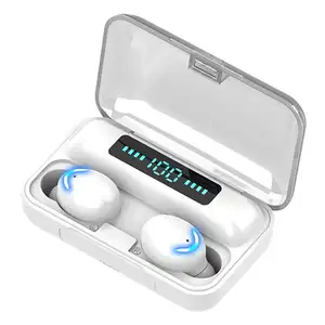 TWS In-Ear Headphone Earphone Headset Nirkabel F9 Display Daya LED Pengurangan Kebisingan Stereo Sentuh Olahraga