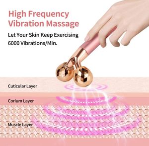 Hot Selling Skin Care Facial Lifting Anti Aging Natural Gem Rose Quartz Stone Vibrating 4 in 1 <b>Jade</b> <b>Roller</b> - Product Image 5