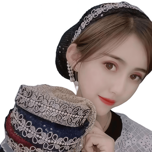 Nouveau <span class=keywords><strong>bonnet</strong></span> <span class=keywords><strong>chimio</strong></span> tressé hijab, turban africain pour femmes musulmanes, en tissu à sequins respirant et écologique, chapeaux quatre saisons - Product Image 5