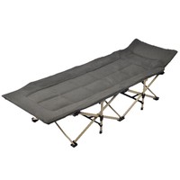 Lit de camping pliant moderne à cadre métallique, lit portable pour la sieste au bureau, le salon, l'hôtel et le camping en plein air