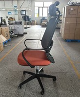 Chaise de direction moderne, maille double couche hautement élastique, fonction de verrouillage d'inclinaison, roulettes silencieuses en PU, 3 caractéristiques réglables par vérin à gaz pour