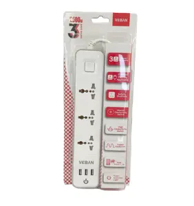 Vendita calda 3/4/5 vie con protezione contro le sovratensioni e porte usb interruttore domestico ciabatta multi spina con presa usb