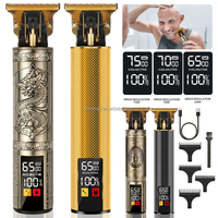 Nouvelle tondeuse à cheveux électrique rechargeable avec écran LCD doré, chargement USB, sans fil, alimentée par batterie, pour barbier, voiture et hôtel