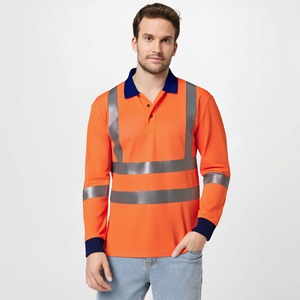 Polo réfléchissant à séchage rapide et absorbant la transpiration pour chantier, idéal pour les travailleurs des champs pétrolifères, des mines <span class=keywords><strong>de</strong></span> charbon et la sécurité routière nocturne - Product Image 3