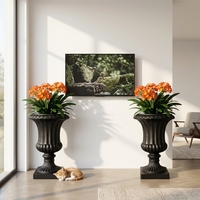 Pots et jardinières en résine de fibre de verre pour l'intérieur et l'extérieur, grands pots à fleurs pour jardin
