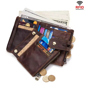 100% Genuine Leather Male Purses With <b>Zip</b> Coin Pocket Customize logo Men <b>Wallet</b> and Card Holder <b>Wallets</b> Leather Men - Product Image 3