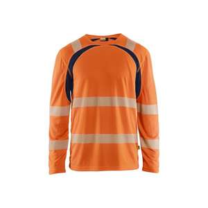 Blaklader-359910135389XXL Hi-Vis เสื้อยืดแขนยาวป้องกันรังสียูวีสีส้ม/สีกรมท่า-7330509932681 HI-VIS Workwear - Product Image 5