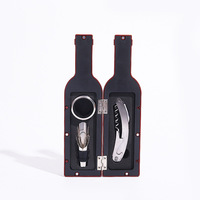Ensemble créatif d'ouvre-bouteilles à vin 5 pièces, ouvre-bouteilles à vin rouge et à bière, tire-bouchon, accessoire, boîte cadeau noire et rouge, métal et plastique