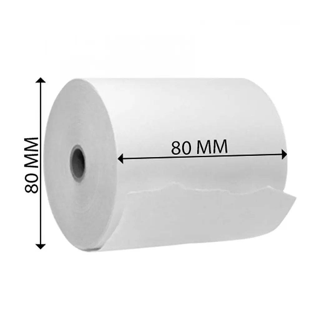 Rol termal efisien untuk transaksi cepat dan akurat 80mm x 80m 55gsm 60 gulungan kertas gulung grosir