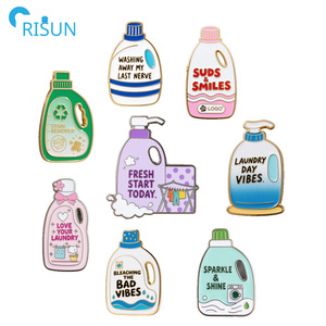 Customised Enamel Spray Detergent <strong>Laundry</strong> <strong>Liquid</strong> Brooch Pins Custom Logo Bleaching Sud Vibes <strong>Laundry</strong> Detergent Enamel Pin Badge - Product Image 1