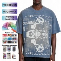 Camiseta de punto vintage con lavado enzimático para hombre, 100% algodón de alto gramaje, lista para impresión DTG personalizada, en lotes pequeños, oversize, formal, de manga corta
