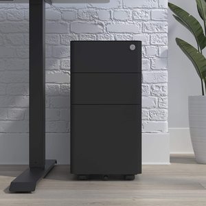 Meuble de <span class=keywords><strong>rangement</strong></span> mobile en métal à 3 tiroirs, armoire ronde pour documents, pour la maison ou le bureau - Product Image 3