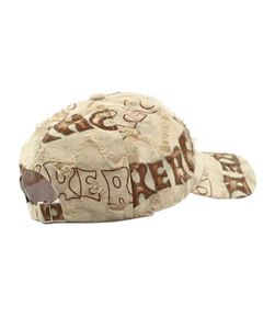 Casquette de baseball style urbain en sergé dobby avec imprimé lettres vieillies, vintage, douce, réglable, en tissu courant - Product Image 5