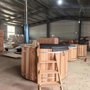 Vasche idromassaggio riscaldanti in legno di cedro impermeabile cinese all'aperto in stock - Product Image 6