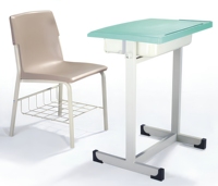 Meubles d'école modernes en bois d'Arabie Saoudite, chaises de bureau individuelles réglables en hauteur pour étudiants avec plateau à stylos et crochet