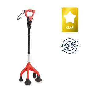 Bastón Ergonómico y Ajustable de 4 Patas, Bastón Rojo de 4 Soportes, Hecho en España KMINA K10071 - Product Image 4