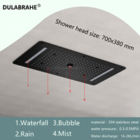 Système de douche luxueux avec éclairage LED, robinet de douche chaud et froid, salle de bain, pomme de douche LED 28*15 pouces avec jet de massage corporel