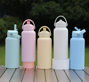 2026 Luxury Stainless Steel Water Bottle Wholesale Custom Logo Insulated Vacuum <b>Flask</b> Gym Sports Bottle <b>with</b> <b>Straw</b> Lid 32oz - Product Image 1