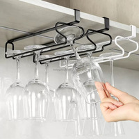 Porte-verres à vin sous l'armoire Porte-verres à pied Rangement en verre Organisateur pour cuisine et bar